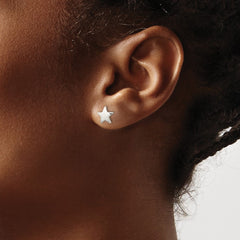 Sterling Silver Polished Star Post Earrings - 2