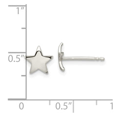 Sterling Silver Polished Star Post Earrings - 2