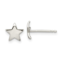 Sterling Silver Polished Star Post Earrings - 2