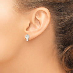 Sterling Silver Polished Cactus Post Earrings