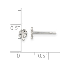 Sterling Silver Polished 4 Leaf Clover Post Earrings