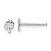 Sterling Silver Polished 4 Leaf Clover Post Earrings