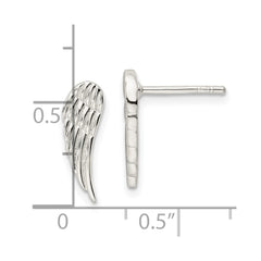 Sterling Silver Polished and Textured Wing Post Earrings