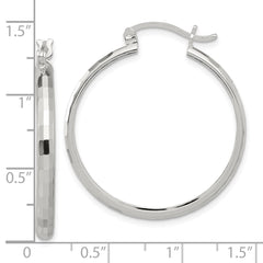 Sterling Silver Polished Textured Hoop Earrings - 6