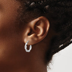 Sterling Silver Rhodium-plated Polished Twisted Hoop Earrings - 5