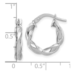 Sterling Silver Rhodium-plated Polished Twisted Hoop Earrings - 5
