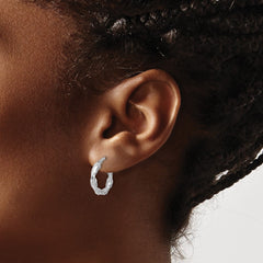 Sterling Silver Rhodium-plated Polished Twisted Hoop Earrings - 3