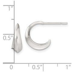 Sterling Silver Polished C-Hoop Post Earrings