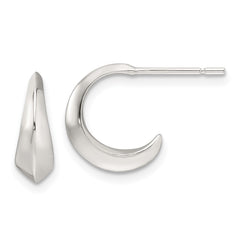 Sterling Silver Polished C-Hoop Post Earrings