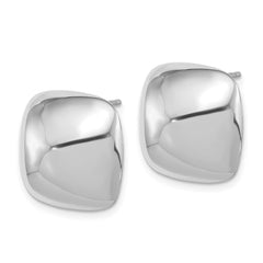 Sterling Silver Rhodium-plated Polished Square Post Earrings - 2