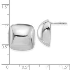 Sterling Silver Rhodium-plated Polished Square Post Earrings - 2