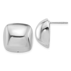 Sterling Silver Rhodium-plated Polished Square Post Earrings - 2