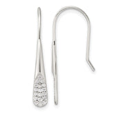 Sterling Silver Polished CZ Drop Dangle Earrings