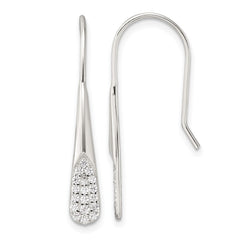 Sterling Silver Polished CZ Drop Dangle Earrings