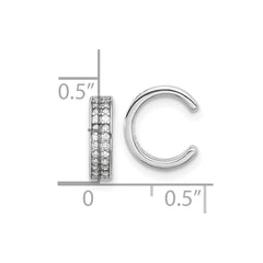 Sterling Silver Rhod-plated Polished Two Row CZ Pair of 2 Cuff Earrings