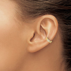 Sterling Silver Gold-tone Polished Two Row CZ Pair of 2 Cuff Earrings