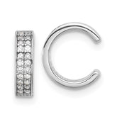 Sterling Silver Rhod-plated Polished Two Row CZ Pair of 2 Cuff Earrings