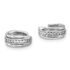 Sterling Silver Rhodium-plated Polished CZ Pair of 2 Cuff Earrings - 2