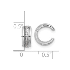 Sterling Silver Rhodium-plated Polished CZ Pair of 2 Cuff Earrings - 2