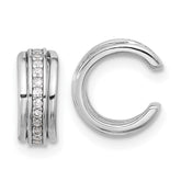 Sterling Silver Rhodium-plated Polished CZ Pair of 2 Cuff Earrings - 2