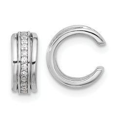 Sterling Silver Rhodium-plated Polished CZ Pair of 2 Cuff Earrings - 2