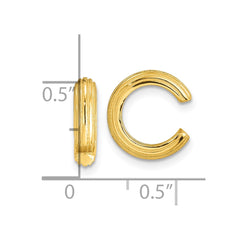 Sterling Silver Flash Gold-pltd Polished Striped Pair of 2 Cuff Earrings