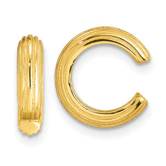 Sterling Silver Flash Gold-pltd Polished Striped Pair of 2 Cuff Earrings