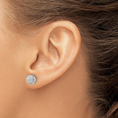 Sterling Silver Rhodium-plated Polished Cluster Pavâ CZ Post Earrings