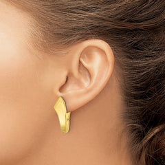 Sterling Silver Gold-tone Polished Fancy CZ Earrings