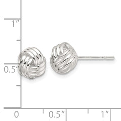 Sterling Silver Polished Love Knot Post Earrings - 3