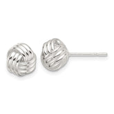 Sterling Silver Polished Love Knot Post Earrings - 3
