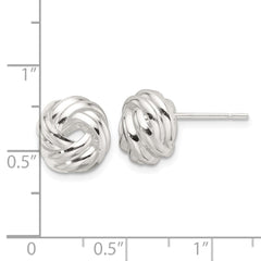 Sterling Silver Polished Love Knot Post Earrings - 4