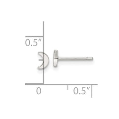 Sterling Silver E-Coating Moon Post Earrings