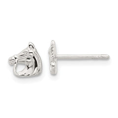 Sterling Silver E-coated Horse Post Earrings
