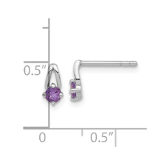 Sterling Silver Rhodium-plated .2AM Amethyst Post Earrings