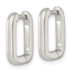 Sterling Silver Polished 2.5mm x 12mm Rectangular Hinged Hoop Earrings