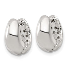 Sterling Silver Polished Tapered Hinged Hoop Earrings