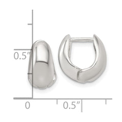 Sterling Silver Polished Tapered Hinged Hoop Earrings