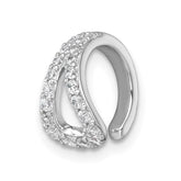 Sterling Silver Rhodium-plated Polished CZ Single Ear Cuff