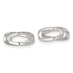 Sterling Silver Polished -X- Criss Cross Pair of Ear Cuffs