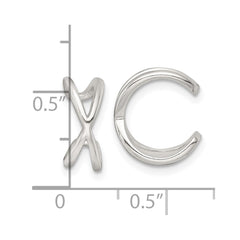 Sterling Silver Polished -X- Criss Cross Pair of Ear Cuffs