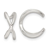 Sterling Silver Polished -X- Criss Cross Pair of Ear Cuffs