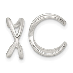 Sterling Silver Polished -X- Criss Cross Pair of Ear Cuffs