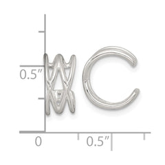 Sterling Silver Polished Double Criss Cross Pair of Ear Cuffs