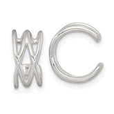 Sterling Silver Polished Double Criss Cross Pair of Ear Cuffs