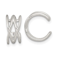 Sterling Silver Polished Double Criss Cross Pair of Ear Cuffs