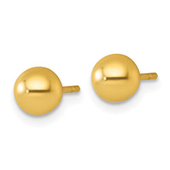 Sterling Silver Gold-tone Polished 5.75mm Ball Post Earrings