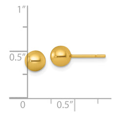 Sterling Silver Gold-tone Polished 5.75mm Ball Post Earrings