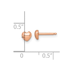 Sterling Silver Rose-tone Polished Heart Childrens Post Earrings