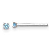 Sterling Silver Madi K Rhodium-plated 2.00mm Blue CZ Childrens Stud Post Earrings